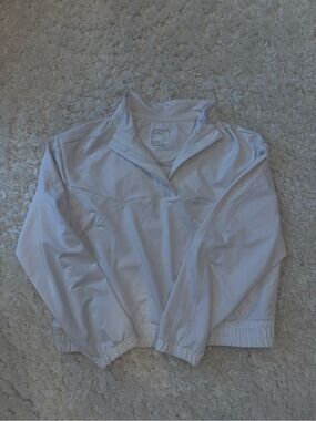 Lucky in Love White Quarter-Zip Bomber Pullover